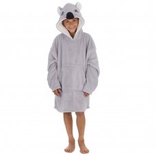 18C885: Kids Novelty Plush Oversized Heavy Weight Hoodie- Koala (One Size - 7-13 Years)